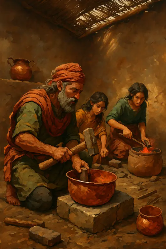 Making a copper pot in Sialk