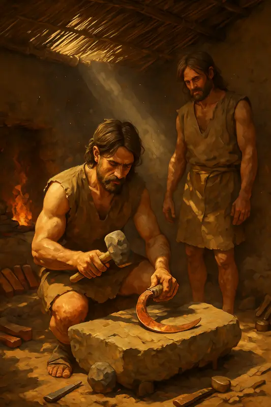 Making a sickle from copper